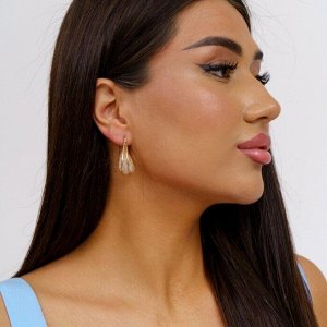Серьги женские крупные коллекция " ML" покрытие позолота, 0104,  арт.001.975