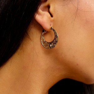 Серьги калачи коллекция "" покрытие позолота, вставка: фианит,  Х000769009, арт.001.852