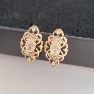 Серьги коллекция "" , покрытие: позолота, вставка: фианиты, цвет: прозрачный и желтый, Х000032337, арт.001.660