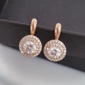 Серьги коллекция "" , покрытие: позолота, вставка: фианиты, цвет: прозрачный переливающийся, Х000862359, арт.001.651