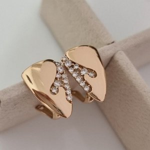 Серьги коллекция "" покрытие позолота 18К, вставка: фианиты, цвет: прозрачный, арт.101.051