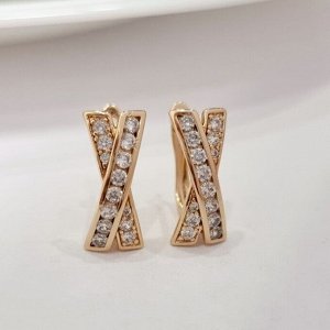Серьги коллекция "" покрытие позолота 18К, вставка: фианиты, цвет: прозрачный, арт.101.063