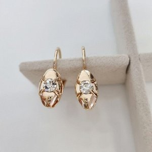 Серьги коллекция "" покрытие позолота, вставка: фианит прозрачный переливающийся, 36, арт.01.1612
