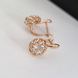 Серьги коллекция "" покрытие позолота, вставка: фианиты, Х000441466, арт.001.206