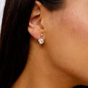 Серьги коллекция "" покрытие позолота, вставка: фианиты, цвет: прозрачный, Х000795038, арт.001.849