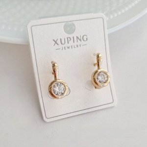 Серьги коллекция "" покрытие позолота, вставка: фианиты, цвет: прозрачный, Х000795038, арт.001.849