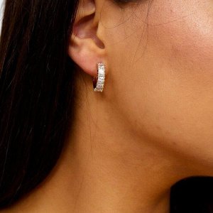 Серьги коллекция "" покрытие позолота, вставка: фианиты, цвет: прозрачный, Х000864746, арт.001.837
