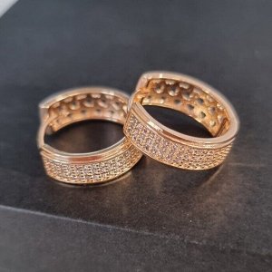 Серьги конго дорожка "" покрытие позолота,вставка: фианиты, Х000825262, арт.001.925