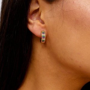 Серьги конго коллекция "" покрытие позолота, вставка: фианиты, цвет: разноцветные, Х000031072, арт.001.843