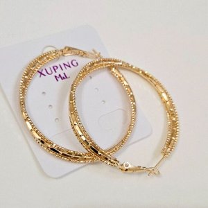 Серьги конго коллекция "" покрытие позолота, с алмазной гранью, X000695870, арт. 101.069
