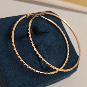 Серьги конго крупные, коллекция "" покрытие позолота, с алмазной гранью, арт. 101.079