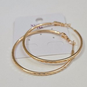 Серьги конго крупные, коллекция "" покрытие позолота, с алмазной гранью, арт. 101.085