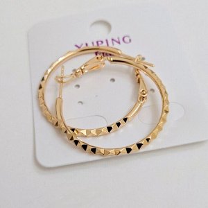 Серьги конго маленькие, коллекция "" покрытие позолота, с алмазной гранью, Х000704038, арт. 101.083