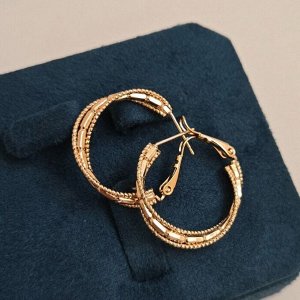 Серьги конго малнькие, коллекция "" покрытие позолота, с алмазной гранью, X000698732, арт. 101.072