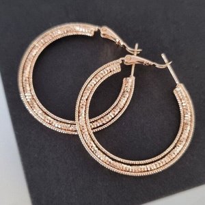 Серьги конго средние с алмазной гранью "" покрытие позолота, Х000888249, арт.001.934
