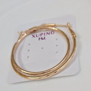 Серьги конго средние с гранями, коллекция "", покрытие позолота, арт. 101.074
