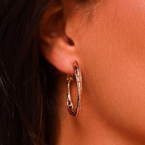 Серьги конго средние, коллекция "" покрытие позолота, с алмазной гранью, X000805710, арт. 101.071
