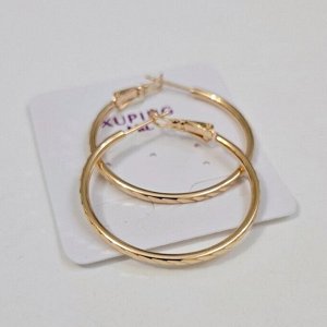 Серьги конго средние, коллекция "" покрытие позолота, с алмазной гранью, Х000695861, арт. 101.086