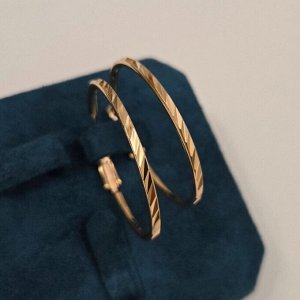 Серьги конго средние, коллекция "" покрытие позолота, с алмазной гранью, Х000695861, арт. 101.086