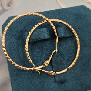 Серьги конго средние, коллекция "" покрытие позолота, с алмазной гранью, Х000704040, арт. 101.081