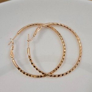 Серьги конго средние, коллекция "" покрытие позолота, с алмазной гранью, Х000704040, арт. 101.081
