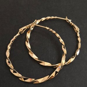 Серьги конго, коллекция "" покрытие позолота, с алмазной гранью, X000821705, арт. 101.078