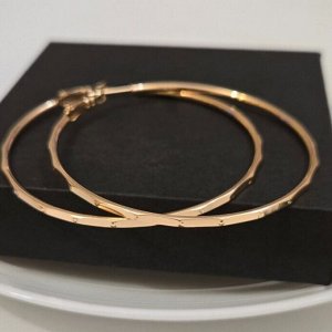 Серьги крупные конго с гранями, коллекция "", покрытие позолота, арт. 101.076