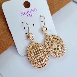 Серьги крупные с алмазной гранью коллекция " ML" покрытие позолота, 1066,  арт.001.968