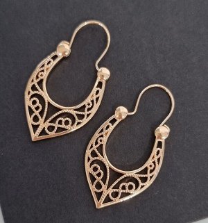 Серьги ажурные коллекция "Дубай" покрытие: позолота, арт.214.465