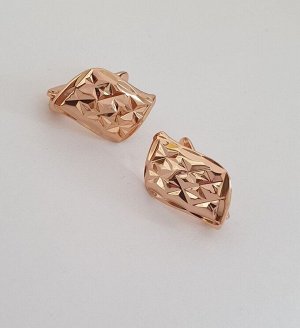 Серьги Дубай ювелирная бижутерия позолота, рифленые 54808, арт. 214.828