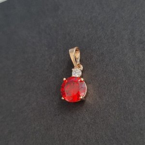 Кулон , покрытие позолота, вставка: камень красный, арт.001.877