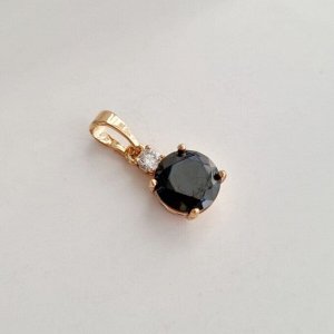 Кулон , покрытие позолота, вставка: камень черный, арт.001.872