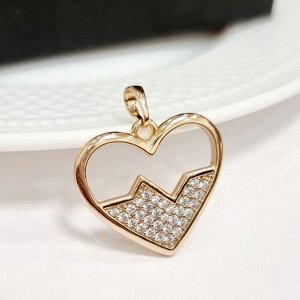 Кулон крупный сердце коллекция " " покрытие позолота 18К, вставка: фианиты, арт.101.065
