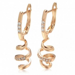 Серьги висячие, покрытие позолота 585 пробы,H0710, арт.314.855