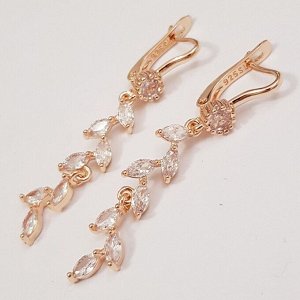 Серьги позолоченные с белыми фианитами, коллекция "Дубай", 30145, арт. 647.668