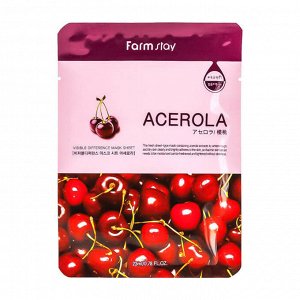 Farm Stay Visible Difference Mask Sheet Acerola Подтягивающая тканевая маска для лица с экстрактом ацеролы