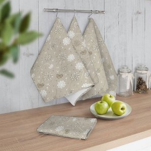 Полотенце кухонное из рогожки - Одуванчики 45x60