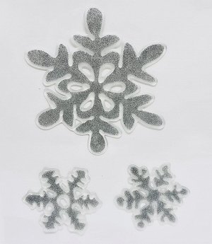 Знак отсутствует Наклейка снежнка новогодняя гелевая, 3шт на листе