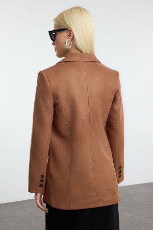 Trendyolmilla Коричневая искусственная замша  миди-куртка Пальто