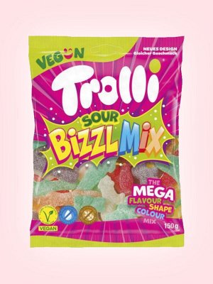Мармелад твердый, кислый микс Тролли Bizzl mix 150 гр