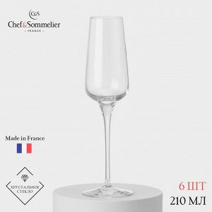 Набор фужеров для шампанского Chef&Sommelier SUBLYM, 210 мл, хрустальное стекло, 6 шт.