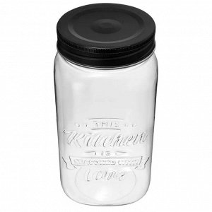 Банка 1,4л ПЭТ [LOVE KITCHEN] квадр ЧЕРНЫЙ