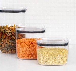М-пластика Банка для сыпучих продуктов 0,8л [ШАЙН] ГРАФИТОВЫЙ