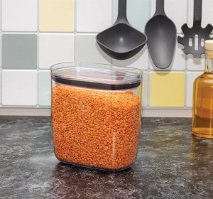 Банка для сыпучих продуктов 1,2л [ШАЙН] ГРАФИТОВЫЙ