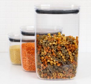 Банка для сыпучих продуктов 2,0л [ШАЙН] ГРАФИТОВЫЙ