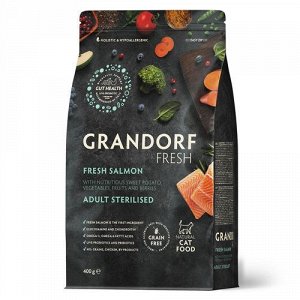 Grandorf Fresh для кошек Sterilised для кастрированных и стерилизованных Лосось Батат 400гр