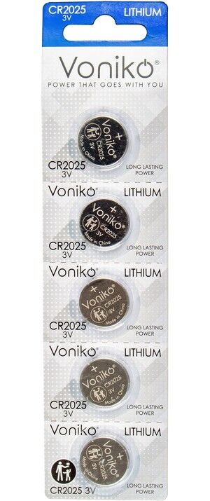 Voniko Литиевая батарейка CR2025, 3 v 5шт(CR2025-BL5)