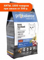 ProBalance Adult Sterilized сухой корм для стерилизованных кошек Утка 1,8кг