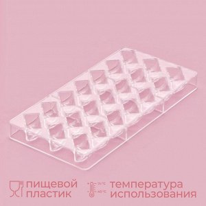 Форма для конфет и шоколада KONFINETTA «Плетёный батон», 27.5x17.5x2.5 см, 21 ячейка 3.5x1.5x1.5 см, прозрачная
