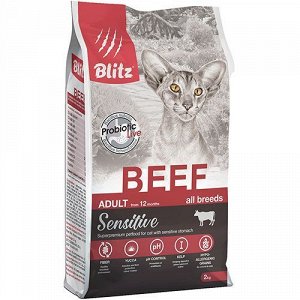 Blitz д/кош Sensitive Adult Говядина/Рис 400гр